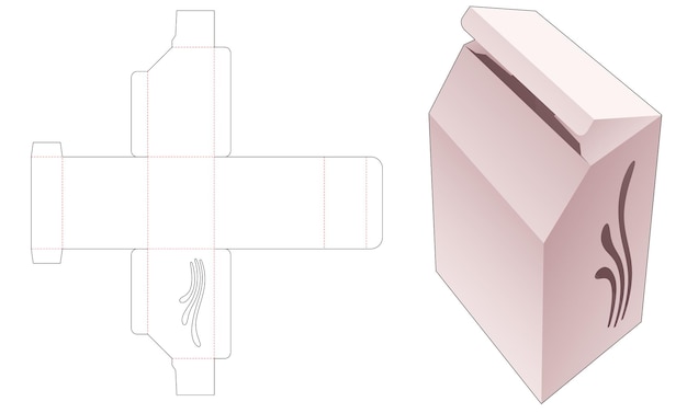 Abgeschrägte hohe schachtel mit schablone, gebogener stanzschablone