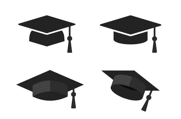 Abschluss-Cap-Icon Universitäts- oder Hochschulabschluss-Hut-Icon Studentenabschluss-Cap-Vektor