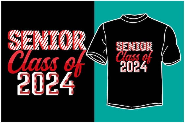 Vektor abschluss-t-shirt-design der klasse 2024