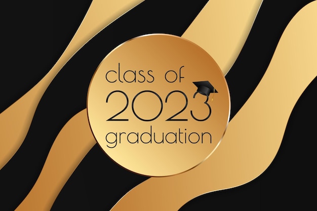 Abschlusstextdesign der Klasse 2023 für Karteneinladungen oder Banner