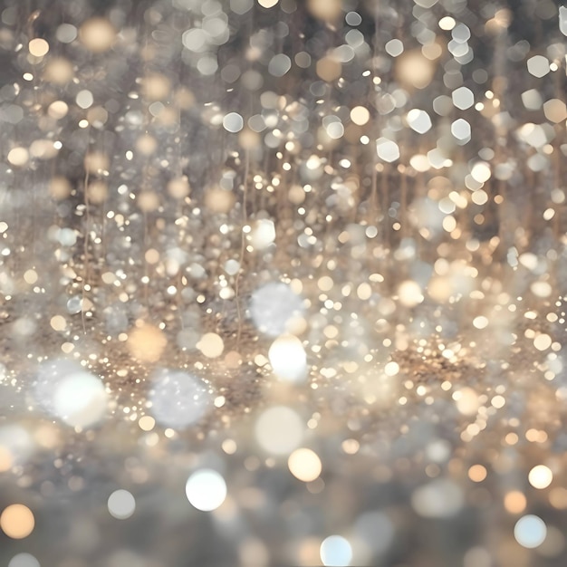Vektor abstract background with golden and silver bokeh effects
