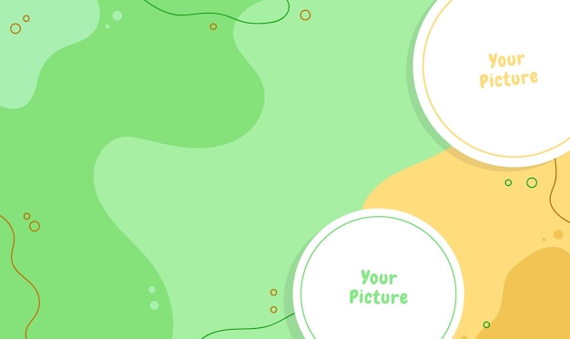abstract background with green and yellow organic shapes
