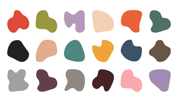 Abstract Blob Shape Collection Farbige organische Flüssigkeitsvektorelemente für modernes Design