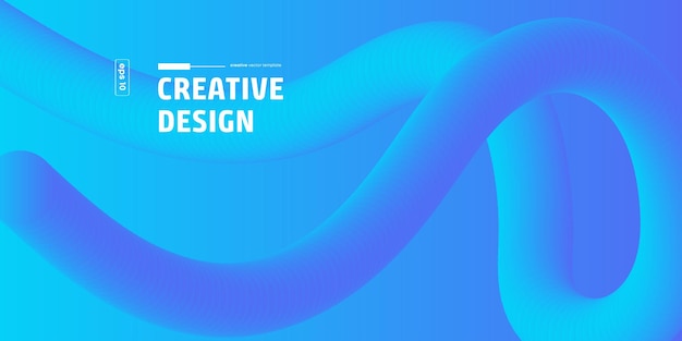 Abstract Blue Wave Kreatives Design Vektor-Hintergrundvorlage