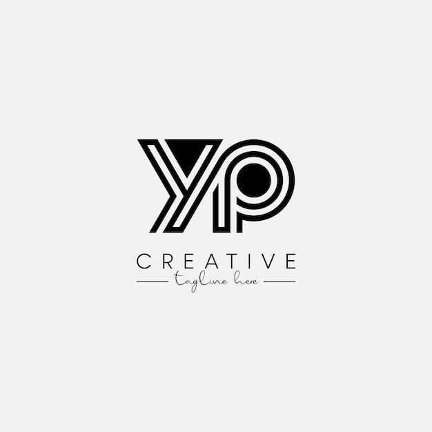 Abstract Einzigartiger Buchstabe YP PY Initial basiert auf stilvoller Linie Logo Design Vektor