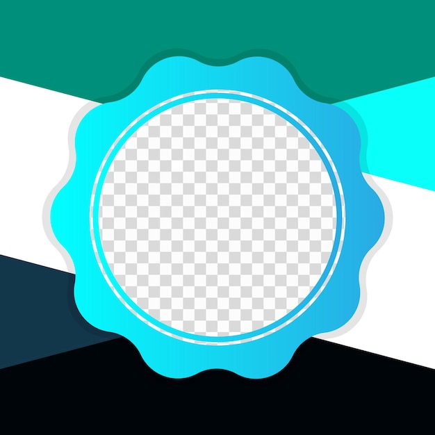 Abstract Geometrisches Twibbon-Abzeichen mit blauem Gradient und kreisförmigem Zentrum
