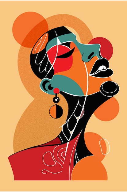 Abstract Gesichtsvektor 6