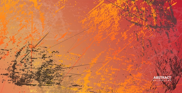 Abstract grunge textur schwarz orange farbe hintergrund vektor