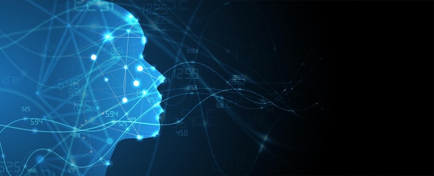 Abstract Künstliche Intelligenz Technologie Web-Hintergrund Virtuelles Konzept