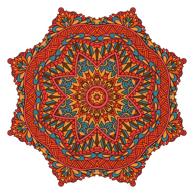 Vektor abstract mandala vintage indische textil ethnische nahtlose muster ornament