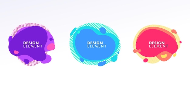 Abstract Moderne Grafikdesign-Elemente Dynamische farbige Banner und Formen mit Linien und fließenden