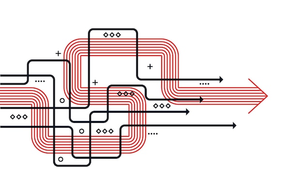 Abstract Pfeilrichtung Unternehmensinvestitionen zum Erfolg Finanzdaten-Graph-Strategie Technologie-Hintergrund Hohe Geschwindigkeit