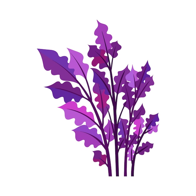 Abstract Pflanze isoliert auf weißem Hintergrund Dekoratives Blumenelement Fancy Farbige Blätter Illustration
