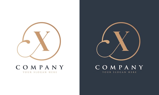 Abstract premium royal luxus eleganter buchstabe x logo-design