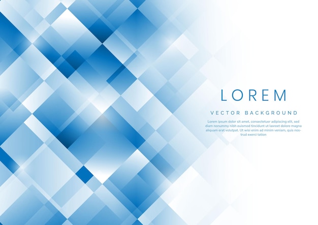 Abstract template background white and bright blue squares overlapping and texture