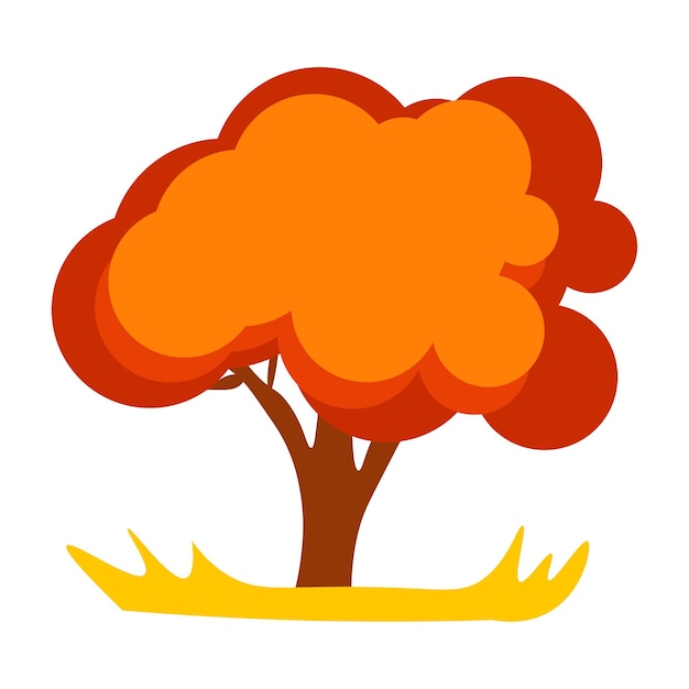 Vektor abstract vector illustration der baum im herbst in eps 10 orangenbaum auf der wiese