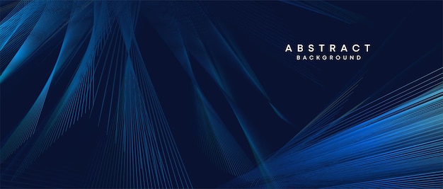 Abstracte dunkelblaue lila geometrische digitale Zukunftstechnologie fließende Linie Hintergrund Gelbgrüne blaue Gradient Wellenlinien Textur Web-Banner Hintergrund für Cover-Header Poster-Slide