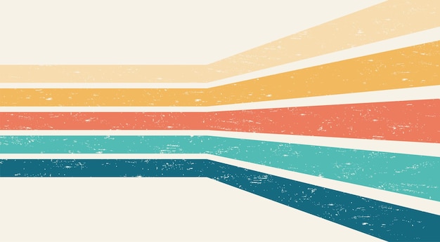 Abstracte farbenfrohe Vintage 1970 Hippie Retro Minimal stilvolle Tapeten Hintergrund von Regenbogen Groovy