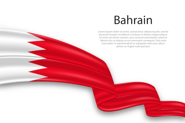 Vektor abstracte wellenflagge von bahrain auf weißem hintergrund