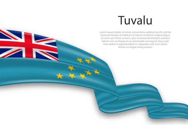 Vektor abstracte wellenflagge von tuvalu auf weißem hintergrund