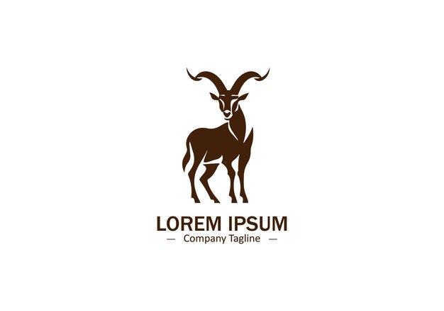 Abstracte Ziegen-Silhouette-Ikonen-Vektor für das moderne Haustier-Logo-Design