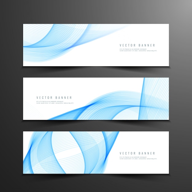 Abstrakt blau stilvolle wellige Banner