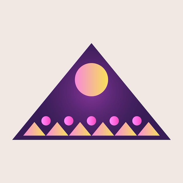 Abstrakt Dreieck Kegel Icon Element Gradient Textur Farbe Grafik Geometrische Kunst Retro Form Muster