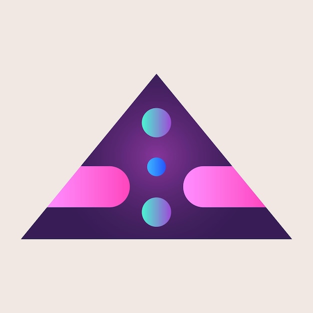 Abstrakt Dreieck Kegel Icon Element Gradient Textur Farbe Grafik Geometrische Kunst Retro Form Muster