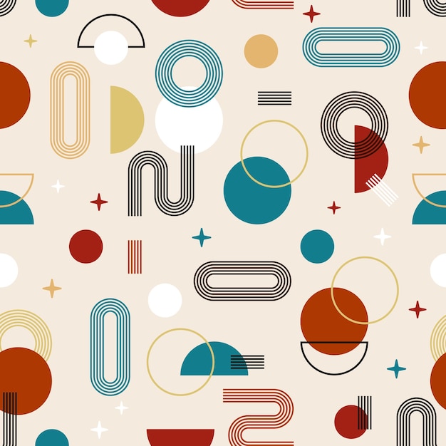 abstrakt farbenfroh Memphis geometrisches Muster 104