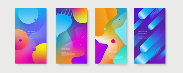Abstrakt farbenfroher farbiger Hintergrund für Social-Media-Template-Design Modische bearbeitbare Vorlage für soziale Netzwerke Geschichten Vektor-Illustration Entwurf von Hintergründen für soziale Medien