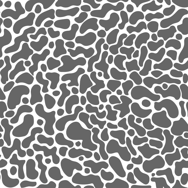Abstrakt geflecktes nahtloses Muster Fleck Mosaik schwarz-weißer Hintergrund Einfache gezeichnete Illustration