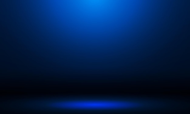 Abstrakt gradient weich dunkelblaues Licht Studio-Zimmer mit Kopierraum für Sie Design Hintergrundkonzept