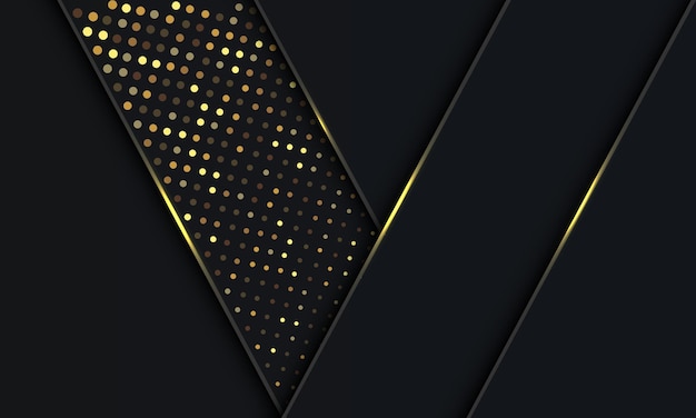 Abstrakt grauer Goldglitzer hellschwarzer Schatten geometrischer moderner Luxus futuristischer Hintergrundvektor