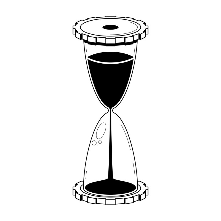 Abstrakt, Hand, Gezeichnet, Sanduhr, Mit, Sand, Gekritzel, Begriff, Vektor, Design, Aufreißen, Style
