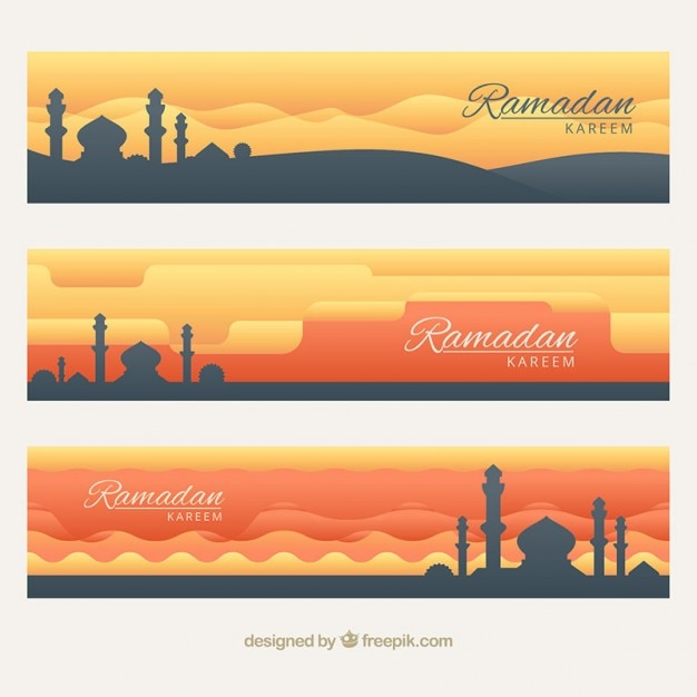 Vektor abstrakt und flach ramadan banner