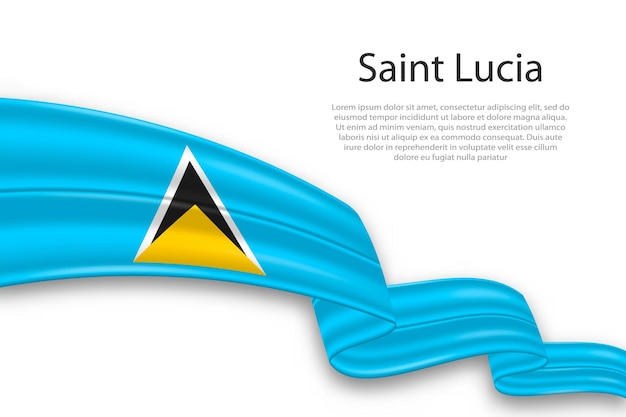 Vektor abstrakt wellenflagge von saint lucia auf weißem hintergrund