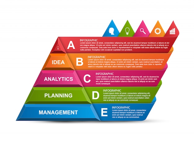 Abstrakte 3d-pyramide optionen infografiken.