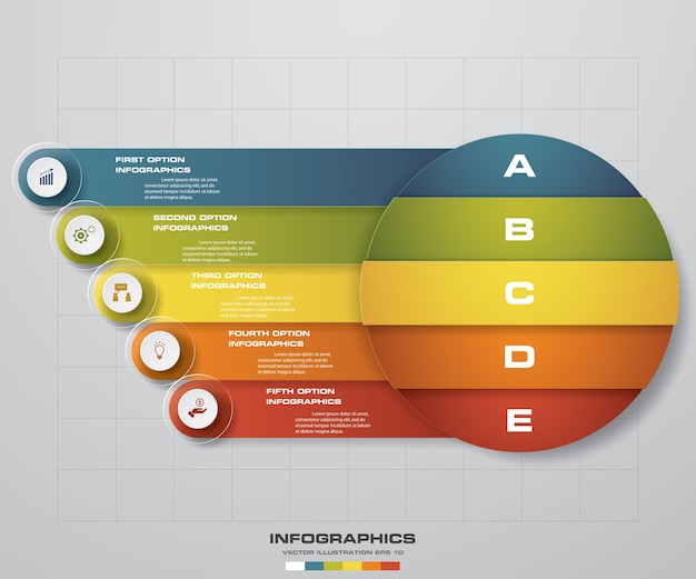 Abstrakte 5 schritte moderne infographics elemente