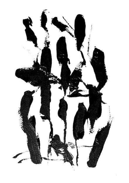 Vektor abstrakte acrylmalerei mit schwarzen pinseln auf weißem hintergrund