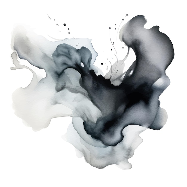 Vektor abstrakte aquarell-vektorillustration mit geometrischen formen und moderner kunst weißer hintergrund