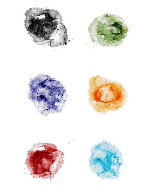 Abstrakte aquarellformen auf weißem hintergrund