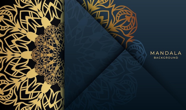 Abstrakte art-goldene farben-mandala-hintergrund-design-vektor