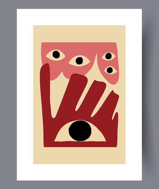Abstrakte Augen böhmischer Postmodernismus-Wandkunstdruck