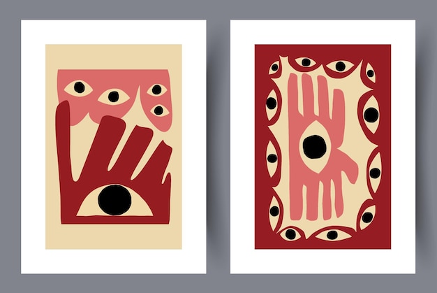 Abstrakte Augen böhmischer Postmodernismus-Wandkunstdruck
