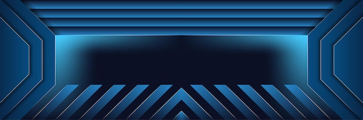 Vektor abstrakte blaue streifen hintergrund halber papierschnitt der octagon-form-design-vorlage