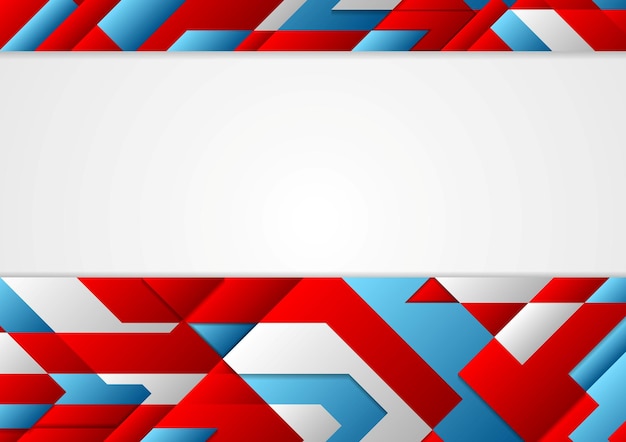 Abstrakte blaue und rote Tech-Corporate-Grafikdesign-Vektor-Hintergrundillustration