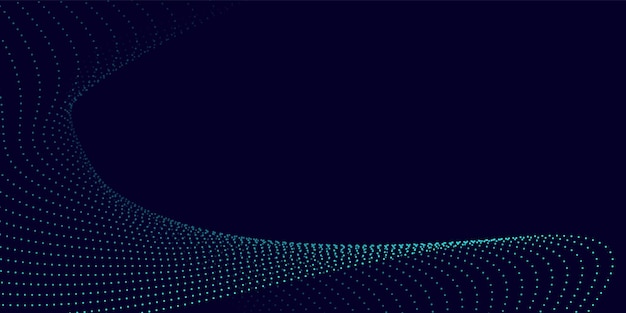 Abstrakte blaue Welle von Punkten auf einem dunklen Hintergrund
