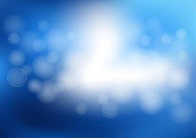Abstrakte Bokeh-Licht- und Blau-Gradient-Hintergrundverschwörung-Vektorillustration