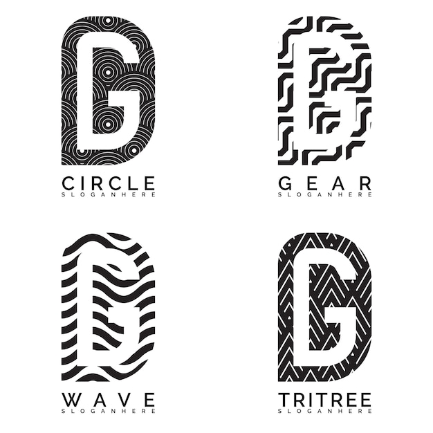 Abstrakte brief-logo-sammlung