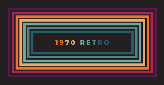 Abstrakte bunte 70er jahre hintergrundvektor vintage retro-farben aus den 1970er 1900er 80er 90er retro